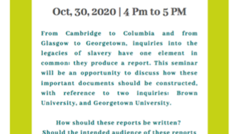 Legacies of slavery comparative perspective