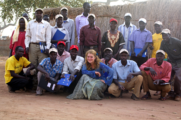 Nadia Kevlin with her research team in South Sudan, February 2013