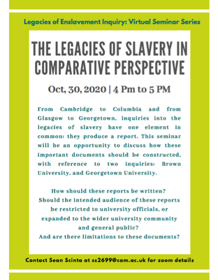 Legacies of slavery comparative perspective