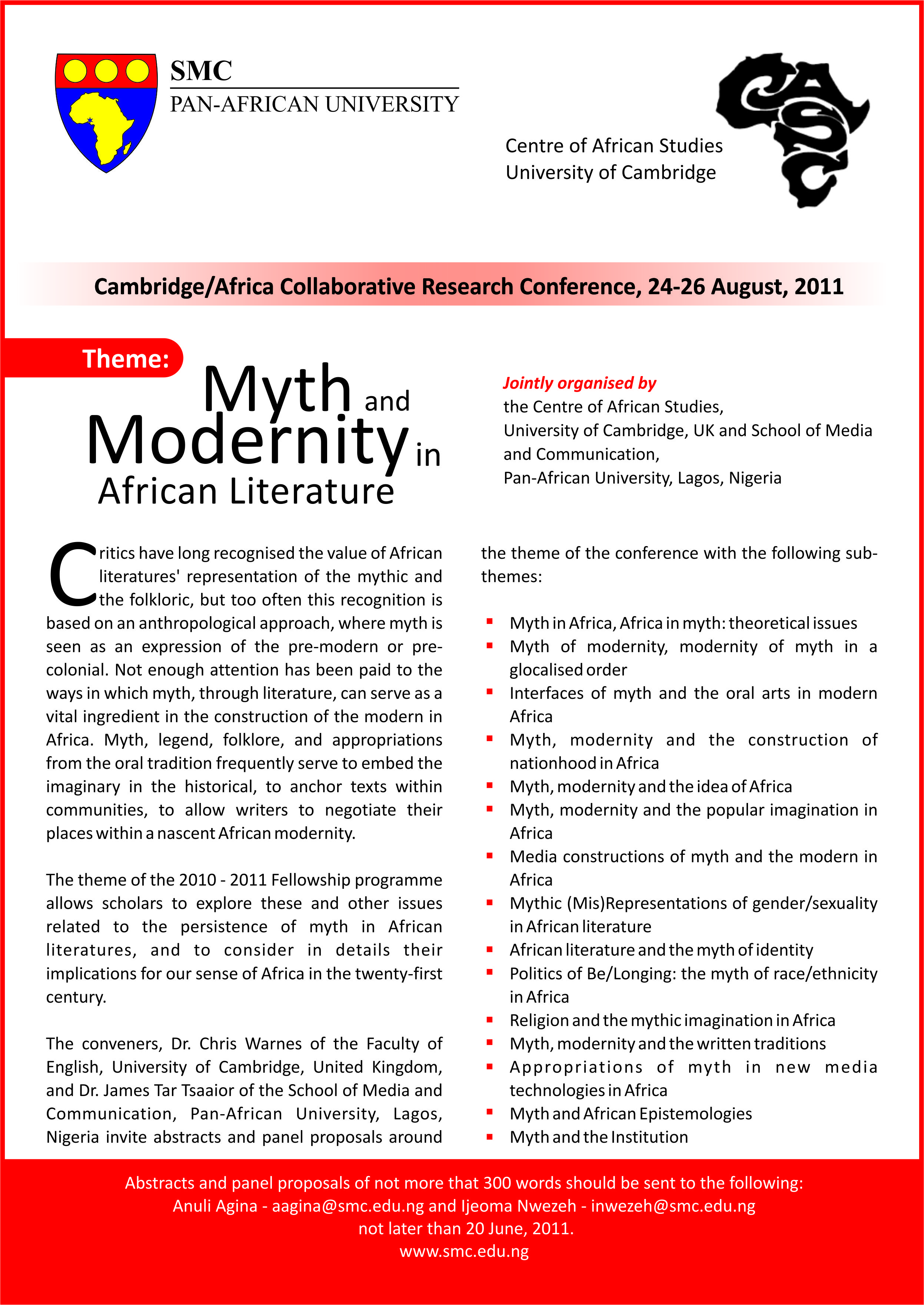 Myth and Modernity, 2011